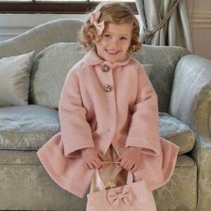 Rachel Riley Boucle Coat/Pink Size 4Y